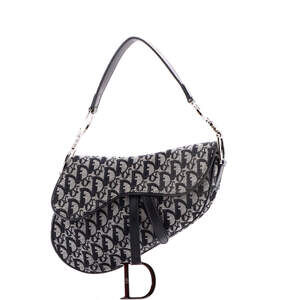 Christian Dior Medium Vintage Saddle Bag Diorissimo Canvas